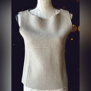 Anne Klein 100% Wool Shell, Zip Back (S)   Note: some moth chew damage, no holes